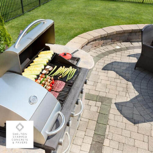 griller on the paver patio